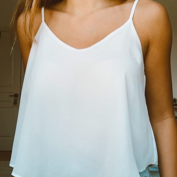 ⚡️White Chiffon Tank Top⚡️ - Picture 1 of 3